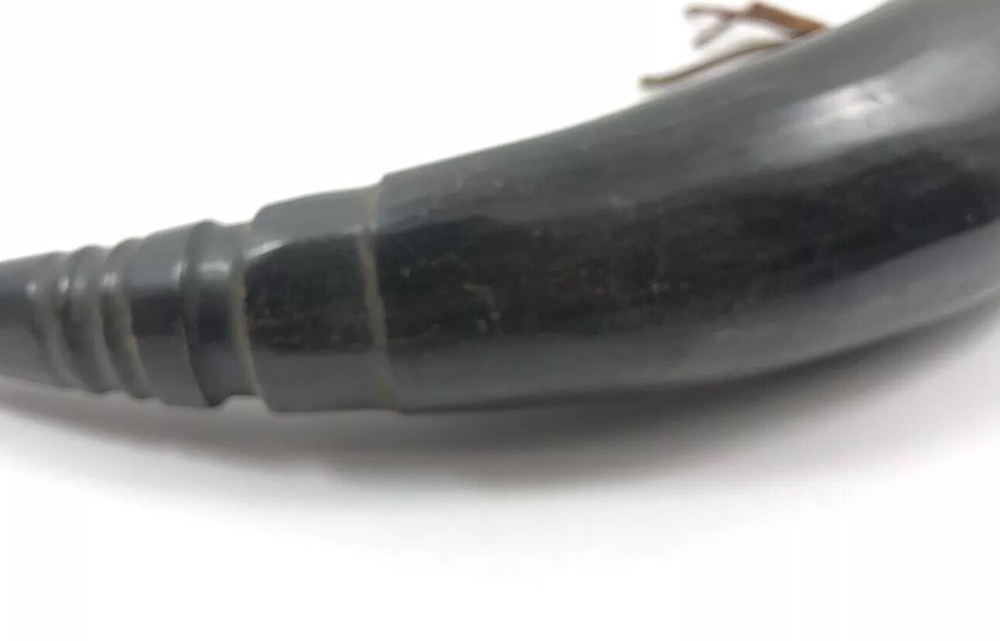 Vintage Black Powder Horn Flask Muzzle Loader For Rifles 1987-MX