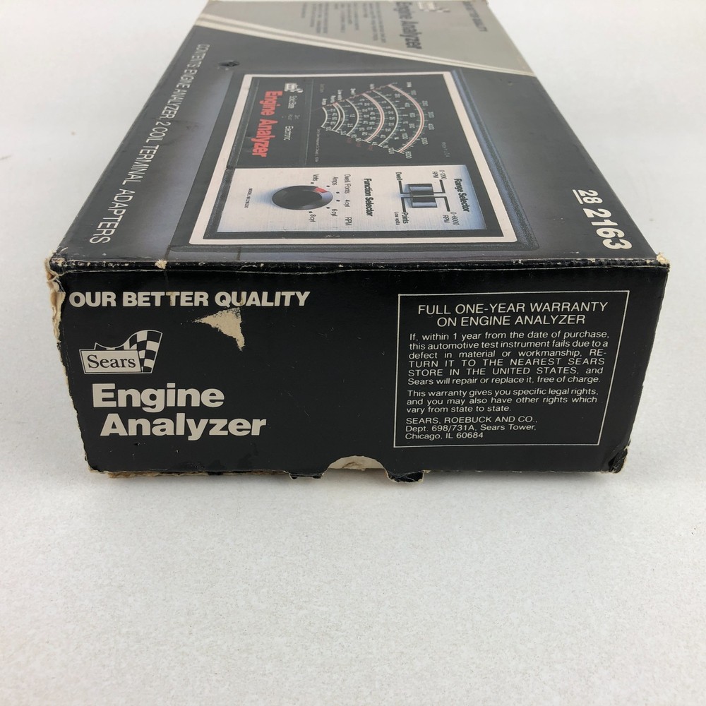Vintage Sears Engine Analyzer USA Model 28-2163 Solid State Box & Manual NICE!