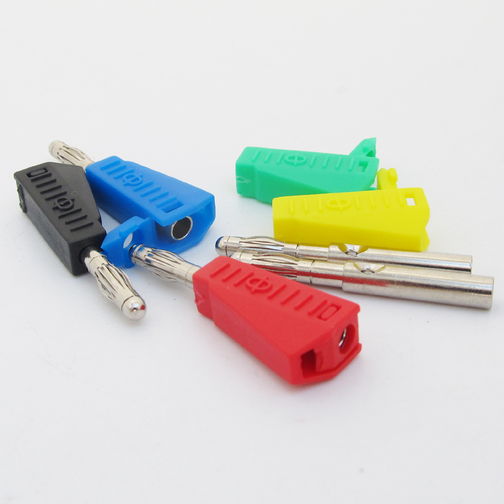 4 sets 5 Colors Stackable Brass 4mm Banana Plug Lantern Speaker Cable Connector