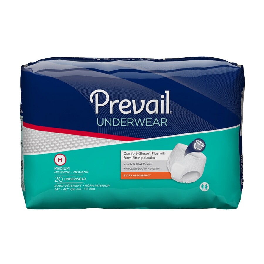 Prevail Protective Underwear Medium 34-46in #PV-512 20/Pack, 4 Packs