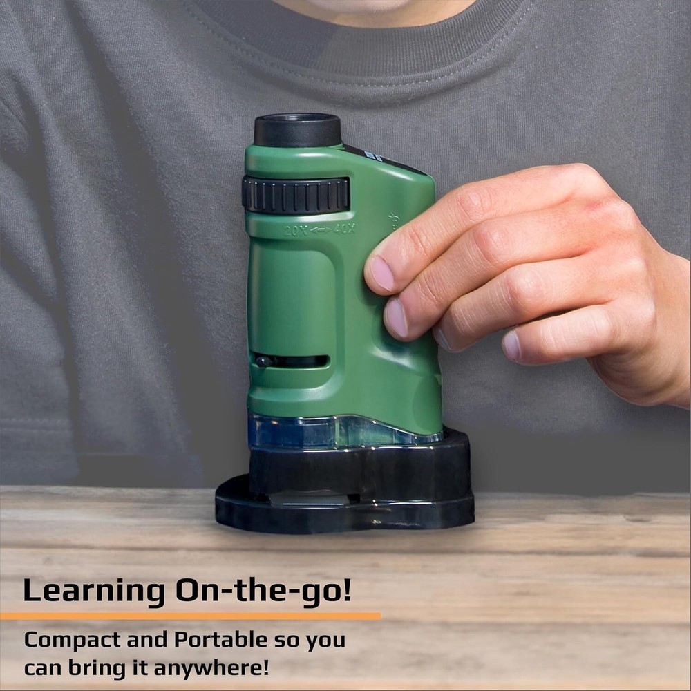 MicroBrite 20x-40x LED Lighted Pocket Microscope – Explore the Microscopic World