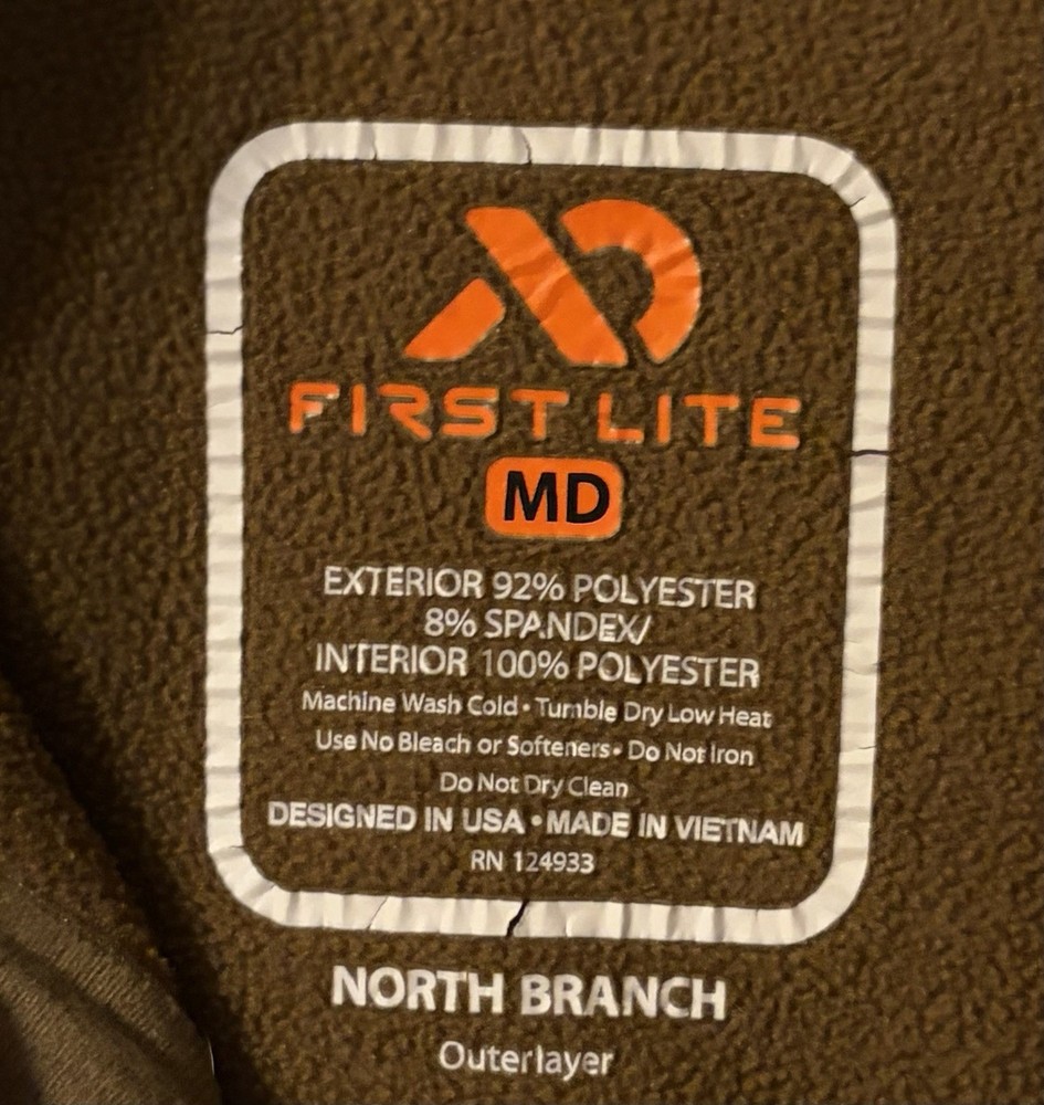 First Lite North Branch Jacket Cipher Camo Mens Medium Outer Layer Hunting