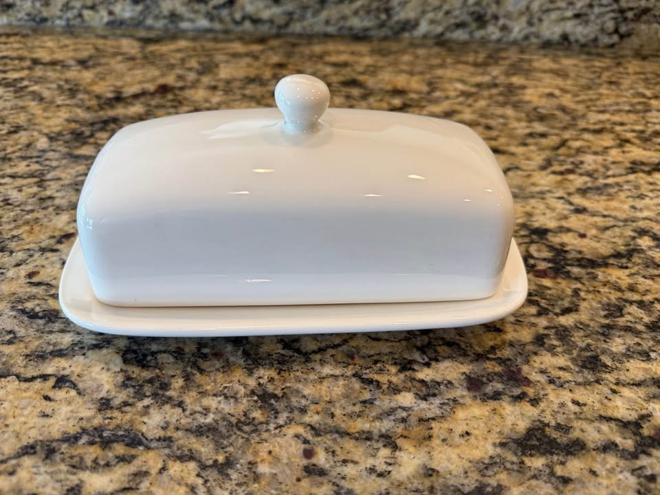Sweese Ceramic Butter Dish, Sugar Bowl, & Creamer Set