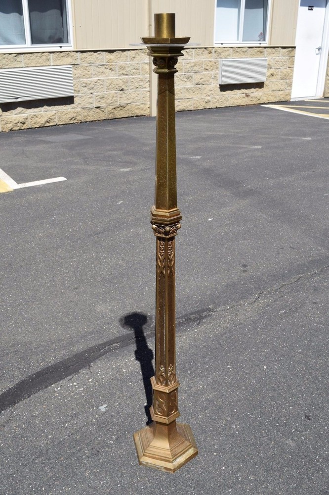 + Large Antique Gothic Paschal Candlestick + (CU164) + chalice co.
