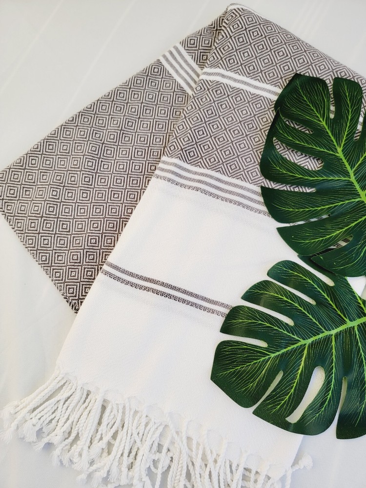 100% Cotton Geometric Diamond Weave All Season Solid Blanket Soft Sofa Throw