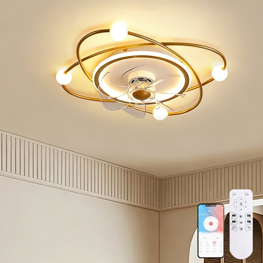 Restaurant Ceiling Fan with Light Smart LED Ceiling Fan Light Timer Function