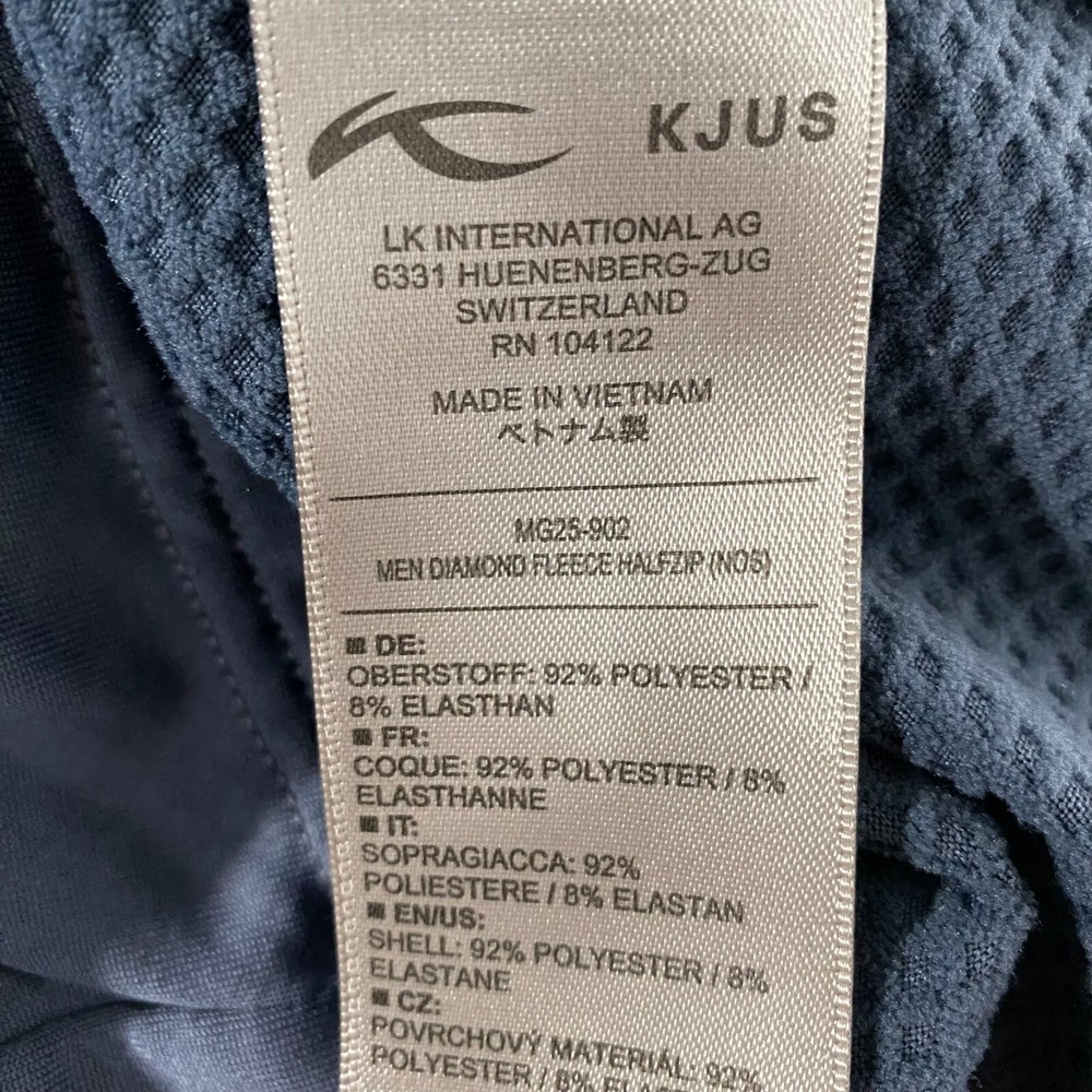 KJUS Diamond Fleece Half Zip Pullover Mens Medium Outdoor Flawed TP-2689