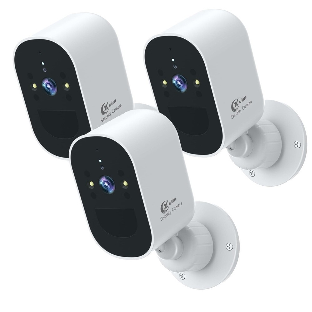 3Pcs Wireless Solar Battery Powered Wifi Home Security Camera System Outdoor