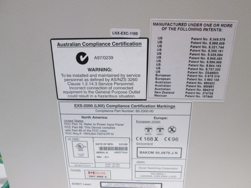 Loaded! LUCENT EXCEL LNX-EXC-1100 EXS-2000 (LNX-2000) SWITCHING CHASSIS