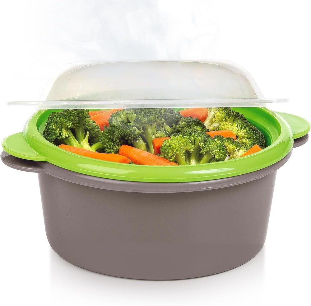 Versatile Mini Microwave Steamer - 2-Cup Capacity for Quick Vegetables