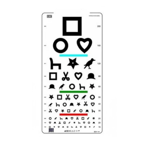 Ewing Illiterate Optometric Eye Chart Vision Testing Chart for Eye Exams