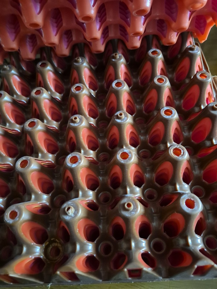 35 Used Plastic Egg Flats Holds 30 Per Flat.