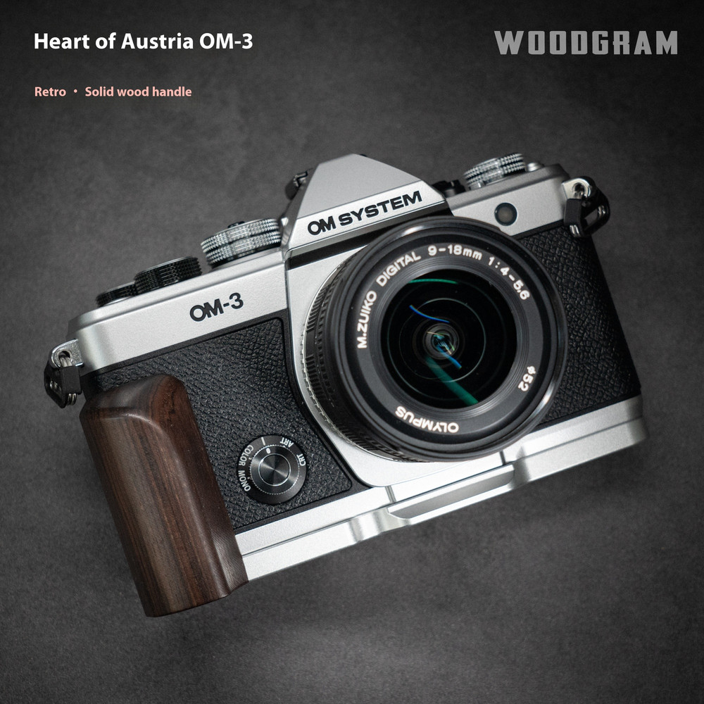 Camera Grip L-Plate Handle Solid Wood Suitable base  for Olympus OM-3