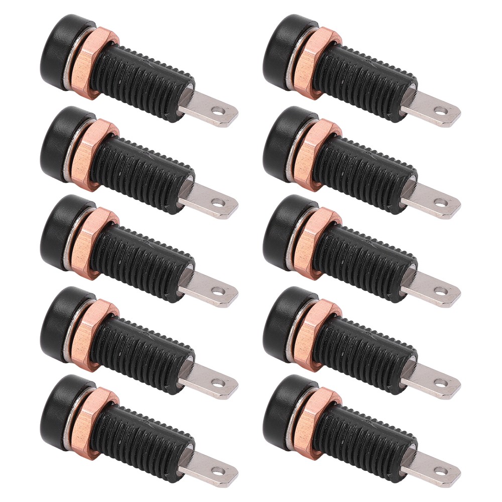 10pcs 4mm Banana Socket Mount Binding Post Connector Adapter Panel Black US