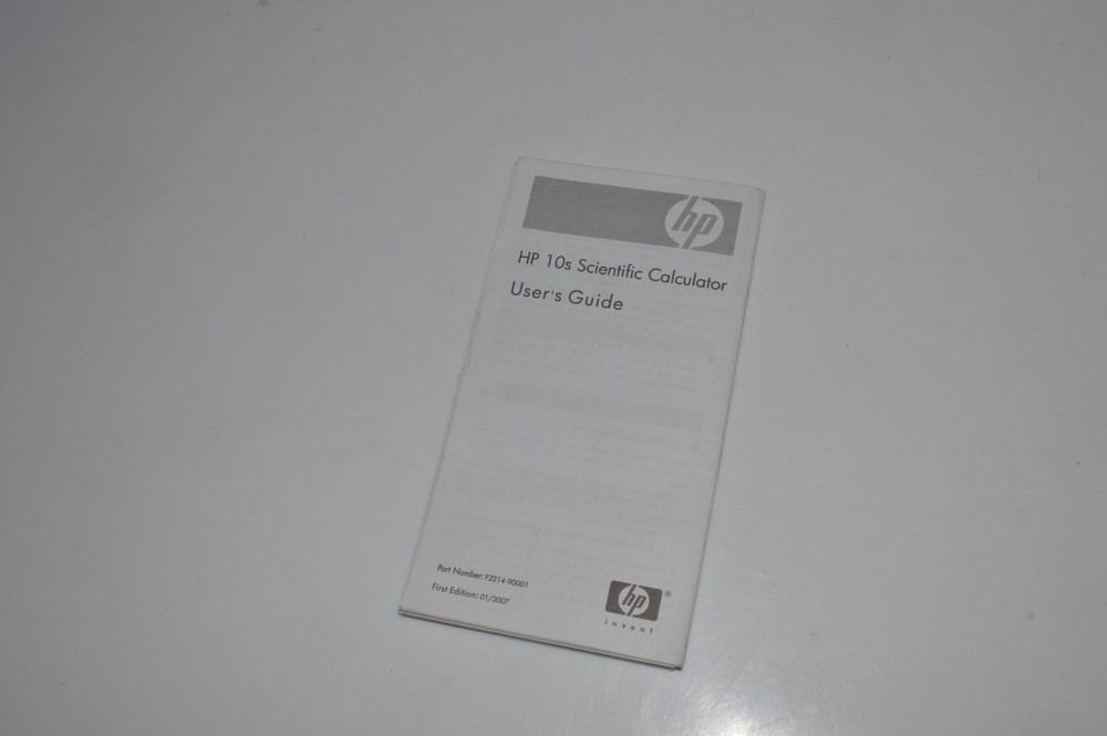 *CF* Hewlett Packard HP 10s Scientific Calculator User's Guide 2007 (YBC56)