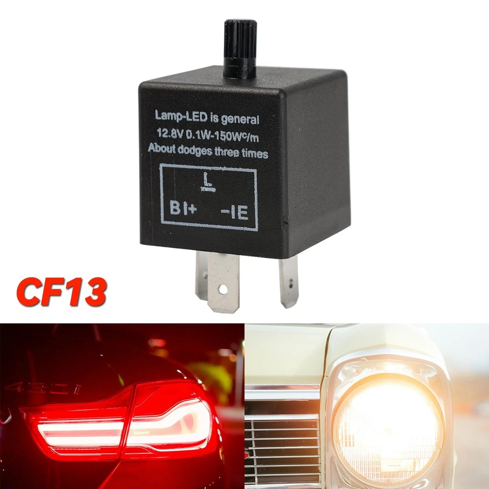 3-Pin Electronic Flasher Relay Fix CF-13 CF13 EP34 w/Speed Adjustable Function