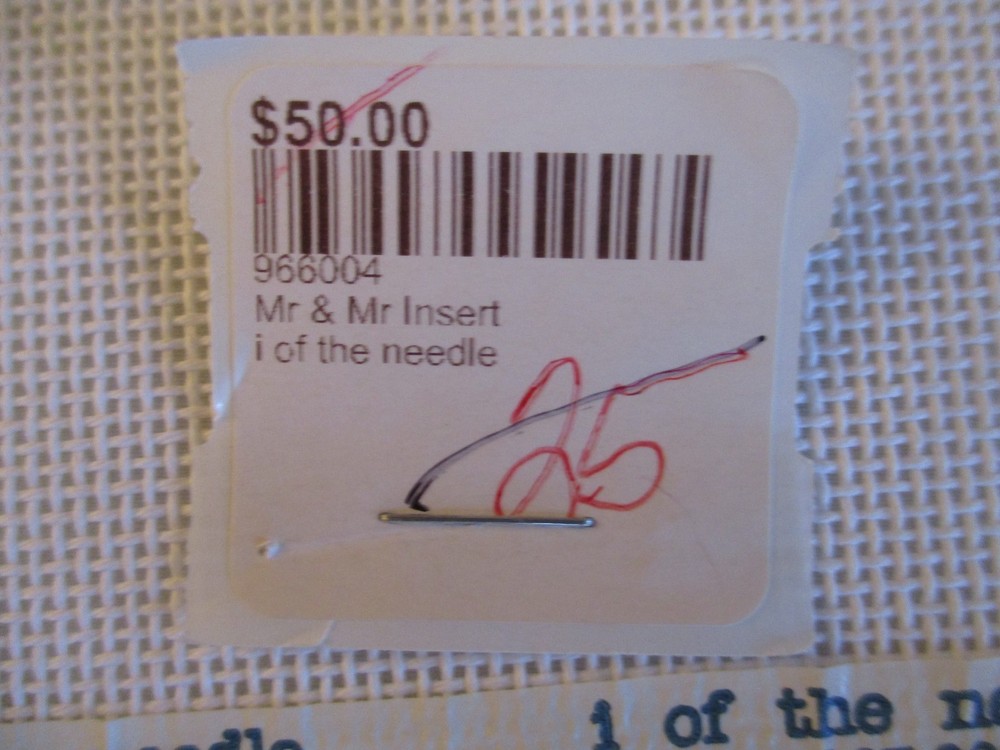 Handpainted Needlepoint Canvas for "Mr. & Mr." Insert