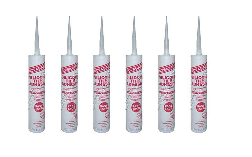 Novagard 700-163 Silicone Tile Adhesive, 10.3oz, 6-Pack