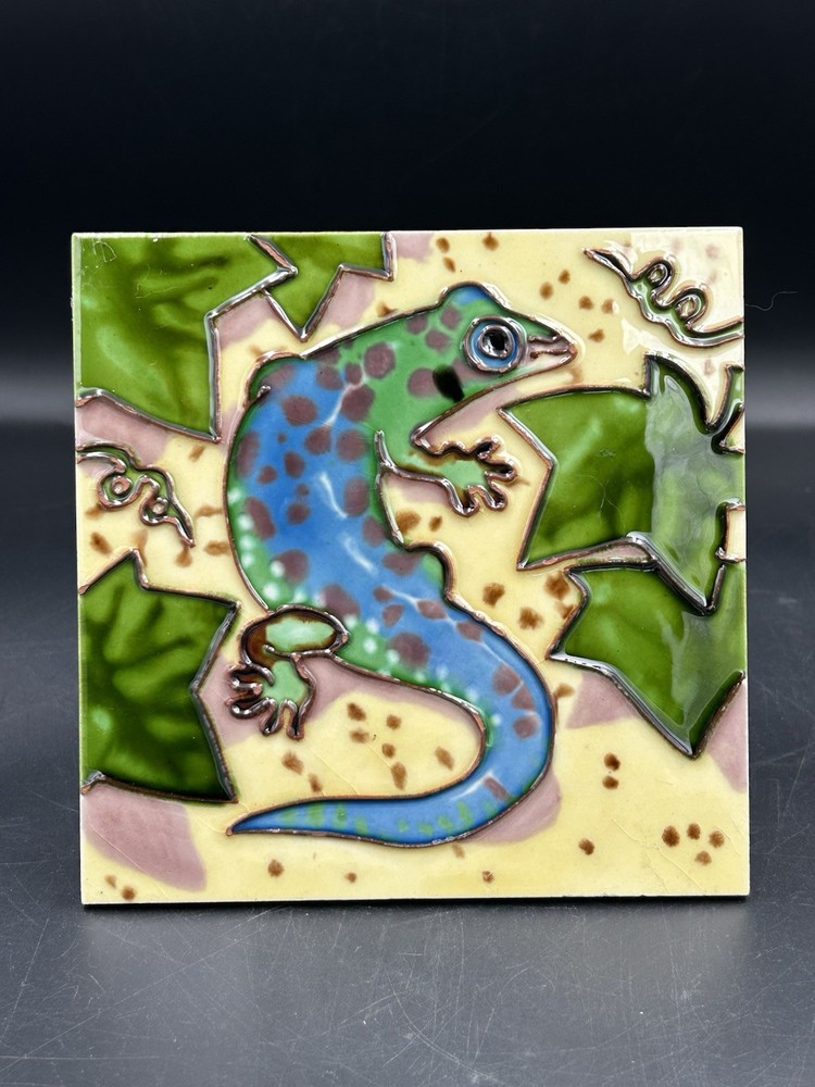Ceramic Art Tile 6x6” Lizard - gecko reptile Table/ wall Decor