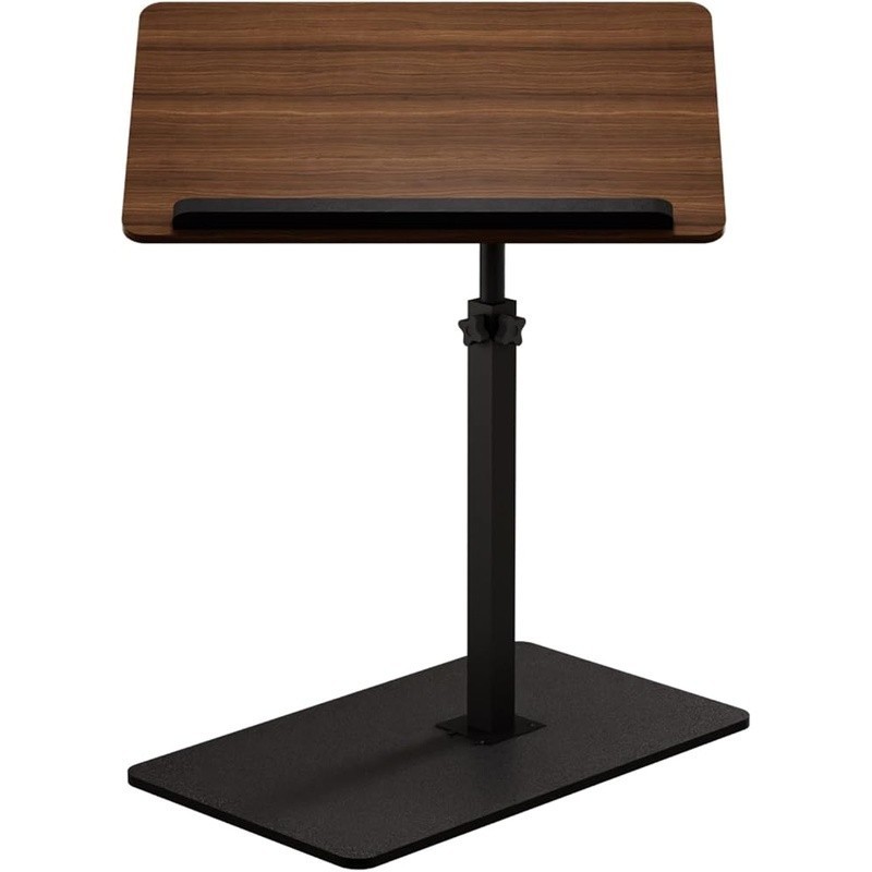 C Shaped End Table Adjustable Height Swivel and Turnable Desktop Foldable Black