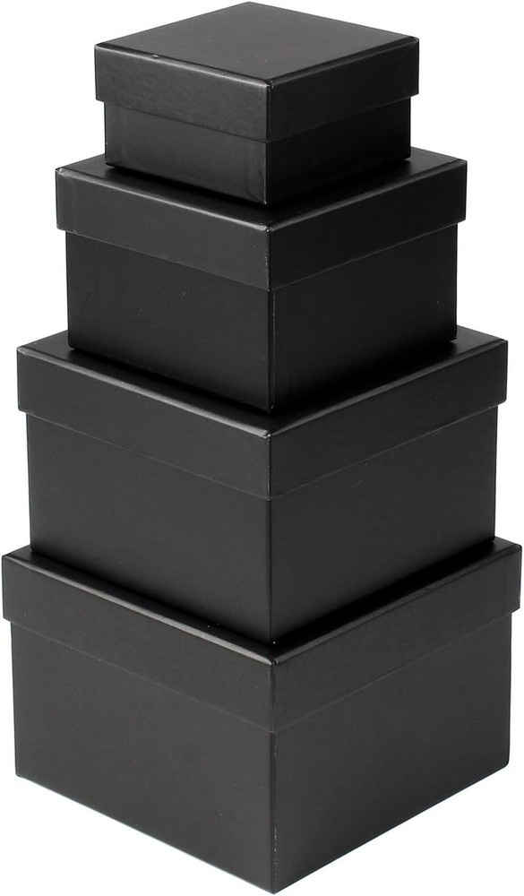 Square  Boxes with Lids Bla  Box Assorted Sizes Nesting