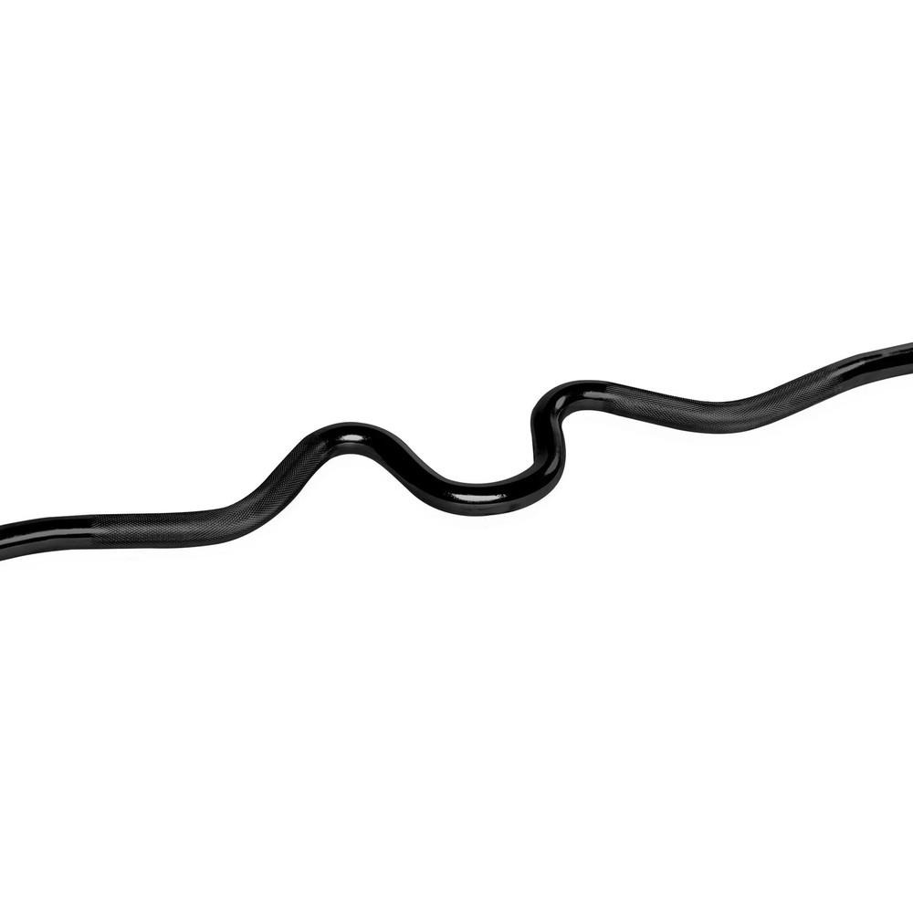 Barbell Standard 1-Inch Threaded Solid Super Curl Bar, Black