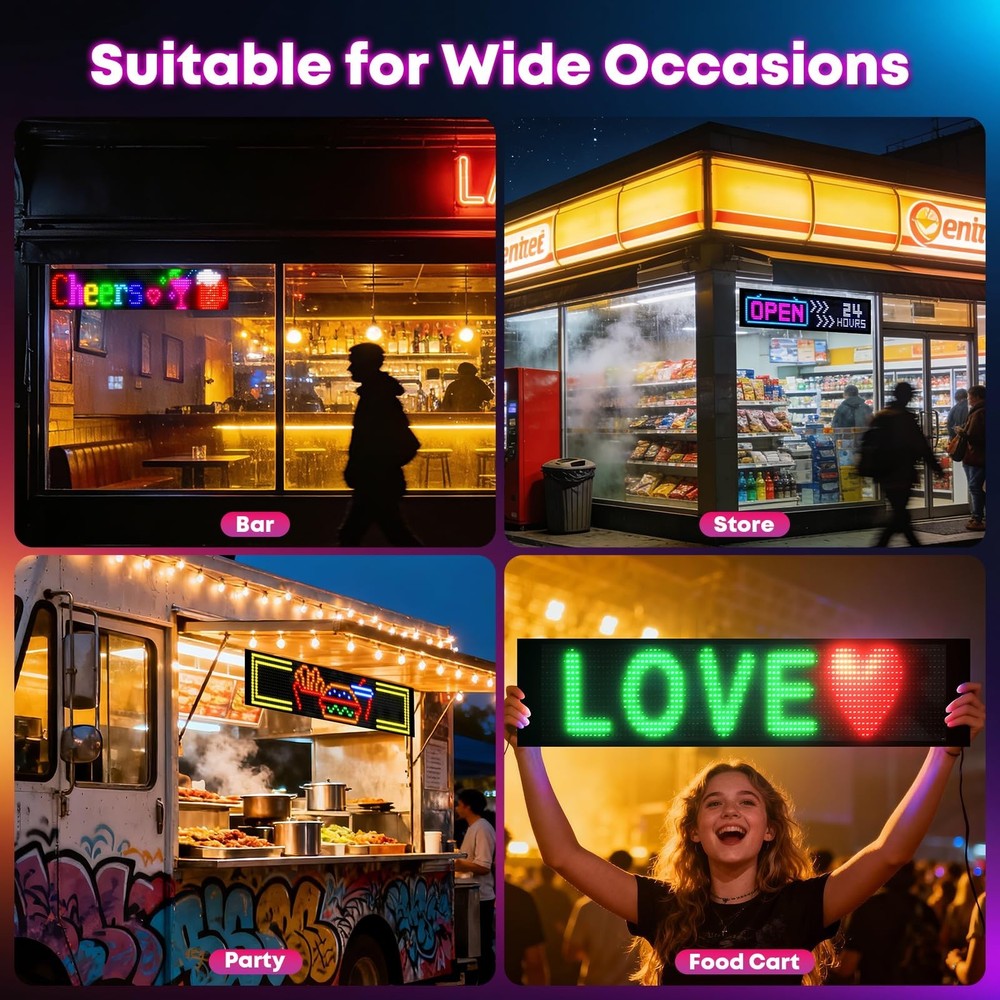 Devil Eyes Light for Windshield, 23.4x4.7,Led Eyes, Programmable Scrolling DI...