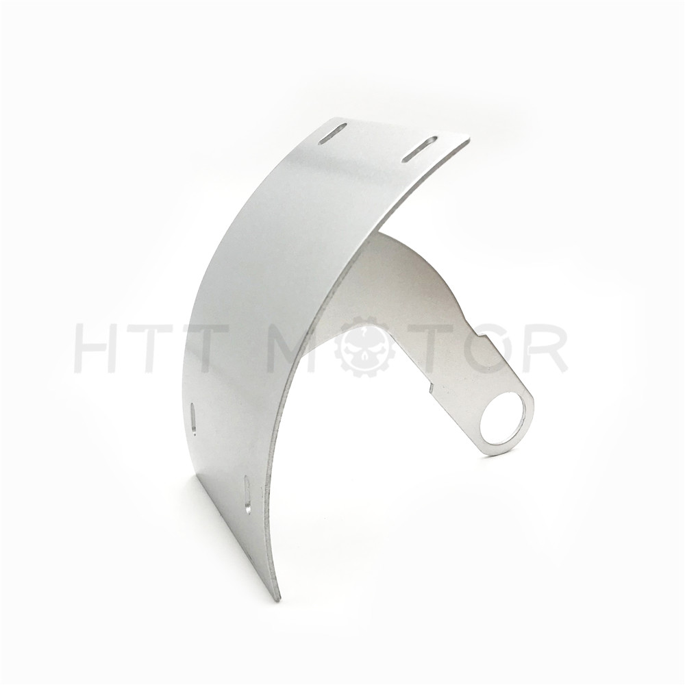 Silver Curved License Plate Relocator Frame Bracket Mount Tag Holder for 1" axle