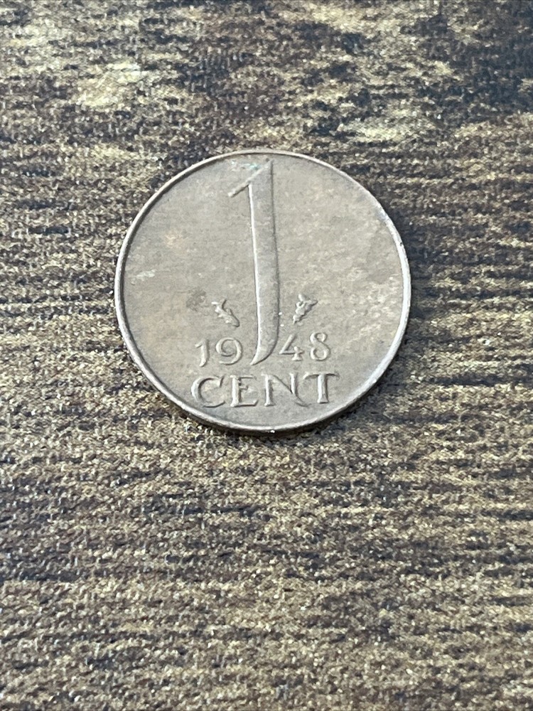1948 Netherlands 1 Cent Actual Coin TK8124*