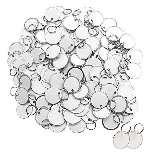 Paper Key Tags - 100 Pack Paper Key ID Label Name Tags with Split Ring, Keychain