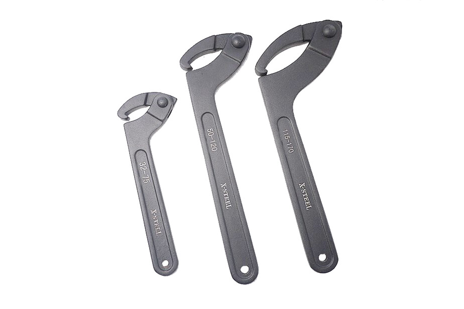 Adjustable Hook Wrench C Spanner Slotted & Roller Bearing Nut Individual or Set