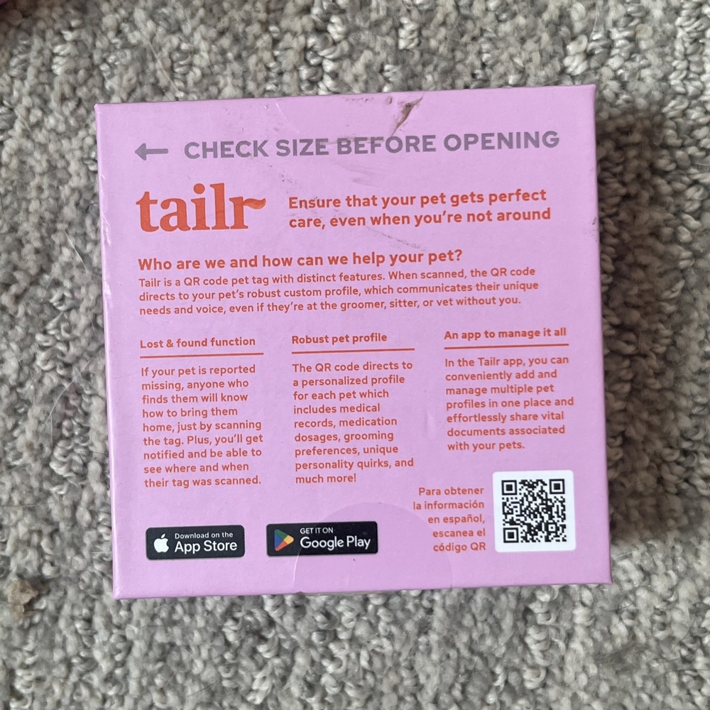 TAILR Classic Pet Tags Lost And Found With QR Code Size Small