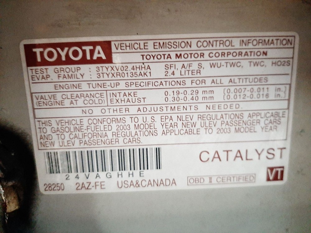 CAMRY 2003 Transmission Shift 1084920