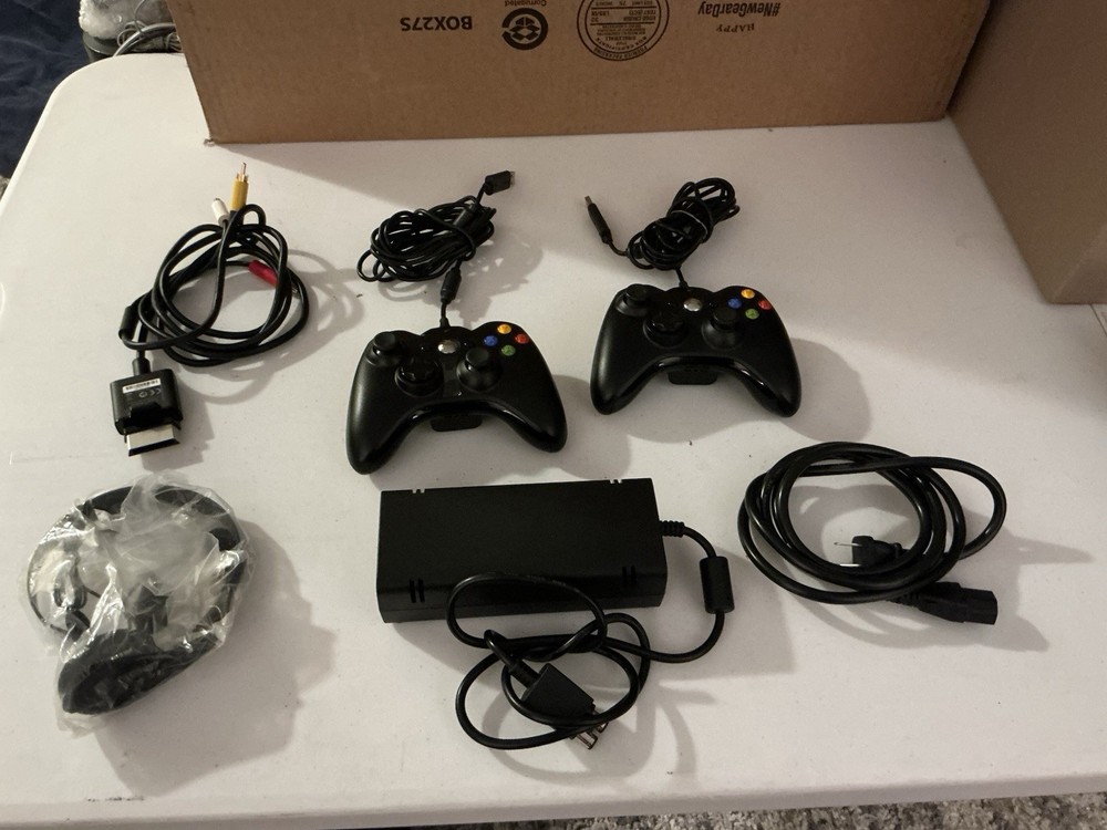 Microsoft Xbox 360 Black Video Game Console with Kinect Sensor & Accessories