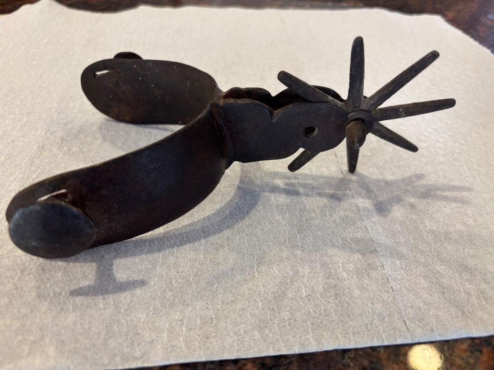 Vintage iron 8 point rowel spur