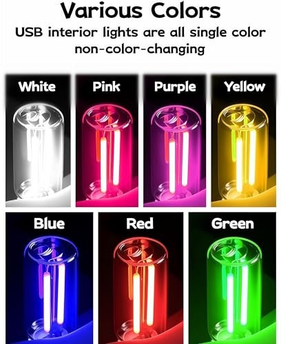 LED Car Interior Light, Touch Control USB Night Lamp, Retro Style Blue Light