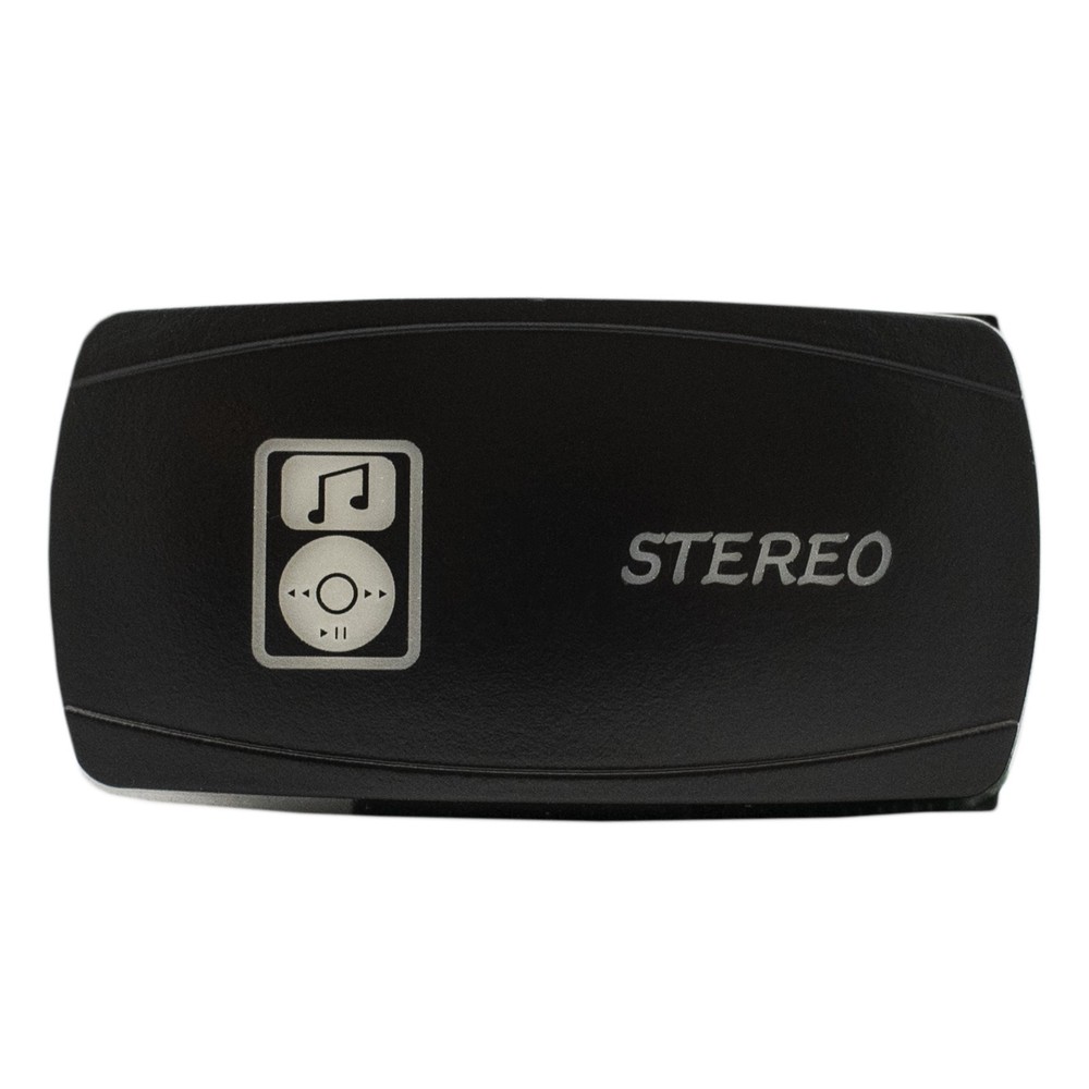 Dual Back-lit Rocker Switch Laser Etched 20A STEREO Horizontal