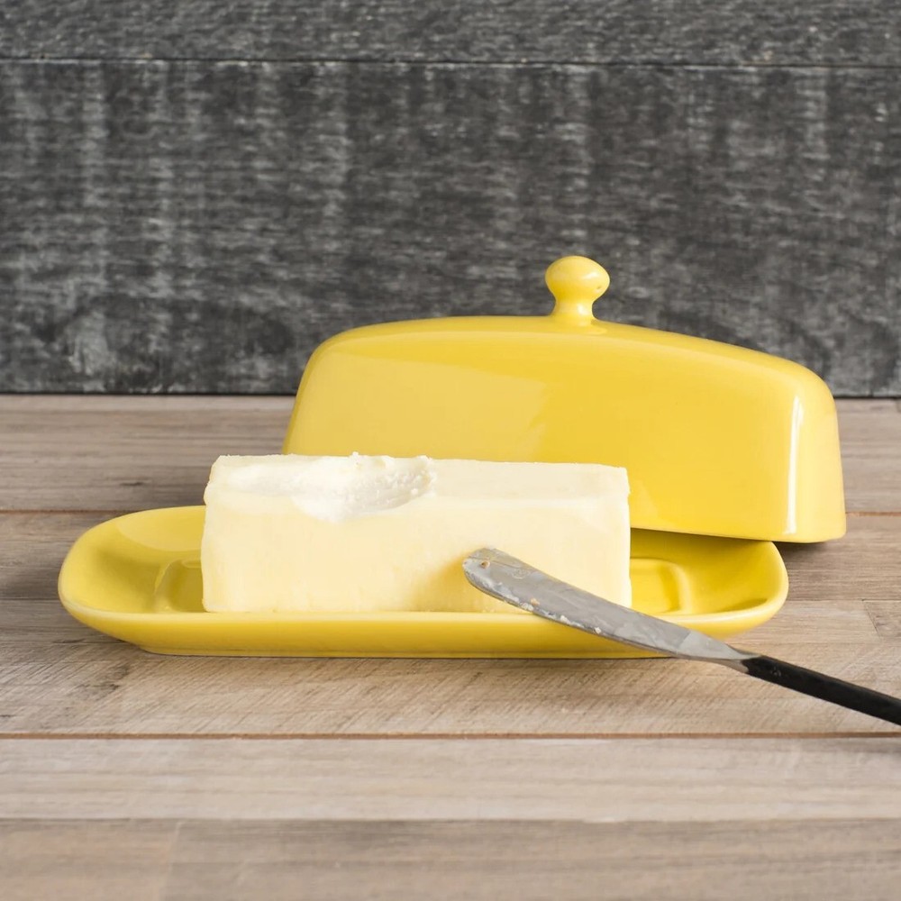 Now Designs Rectangular Butter Dish, Lemon (5037006)