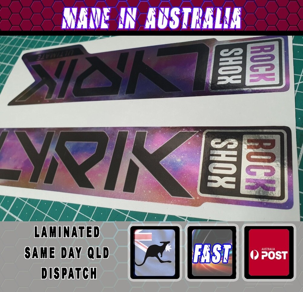 Rockshox Lyrik style Fork Decal Chrome GALAXY Sticker Laminated HD