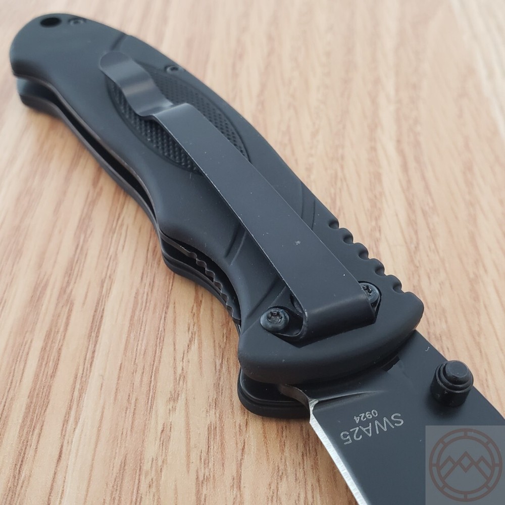 Smith & Wesson Extreme Ops Folding Knife 3.25" Stainless Blade Rubber Handle A25