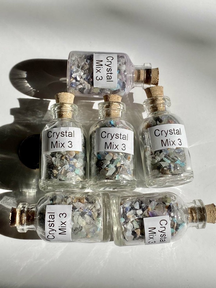 Crystal Mix #3 Gemstones Mini Gemstone Bottles with 24 Different Crystals