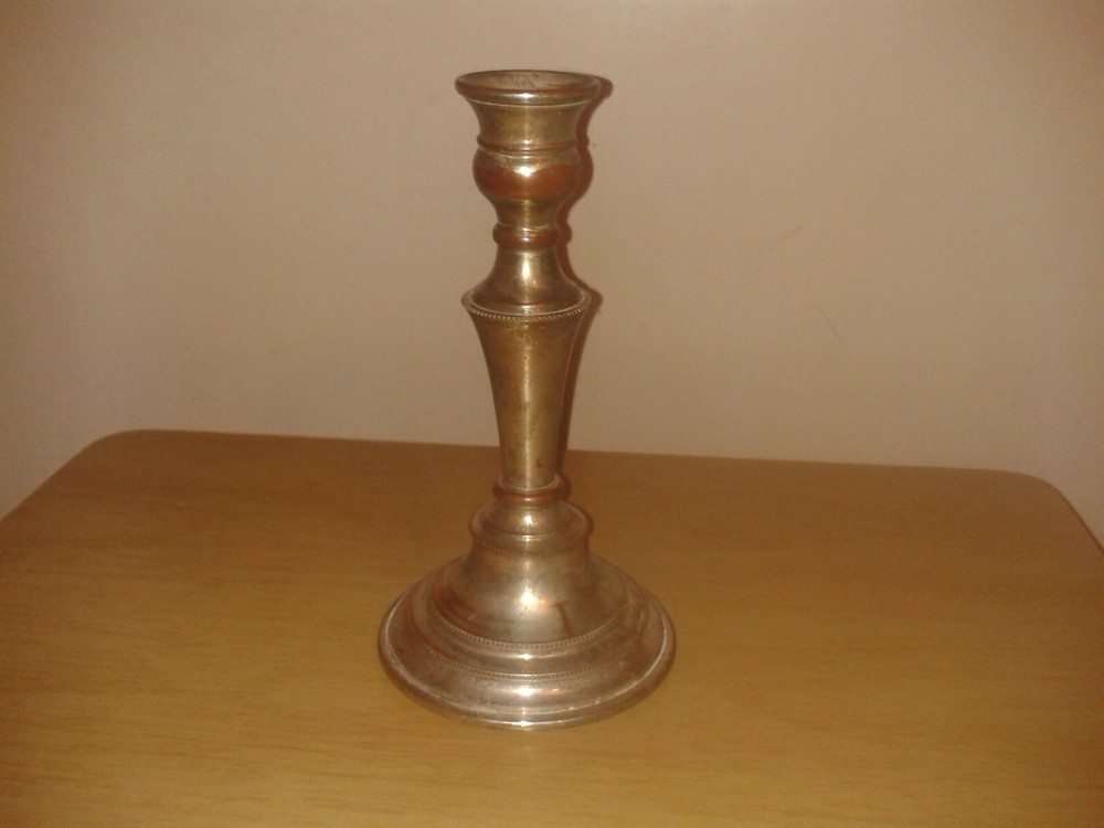Vintage silver on copper candlestick. 20cm's. (C8)
