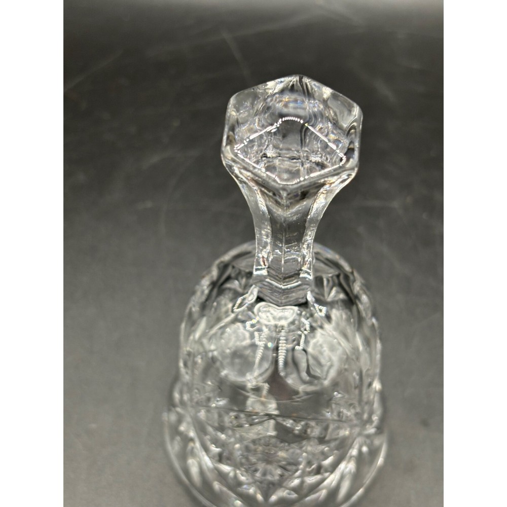 Vintage Lead Crystal Dinner Bell, Hand Bell 6.75" Tall