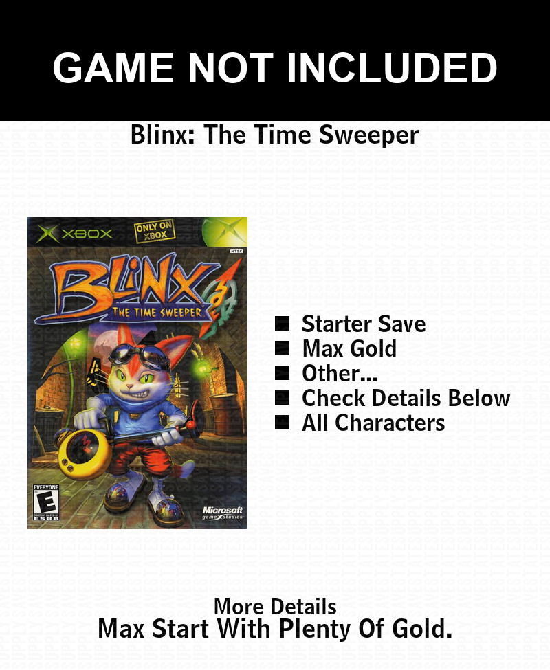 Blinx: The Time Sweeper 100% Unlocked Xbox USB Saves