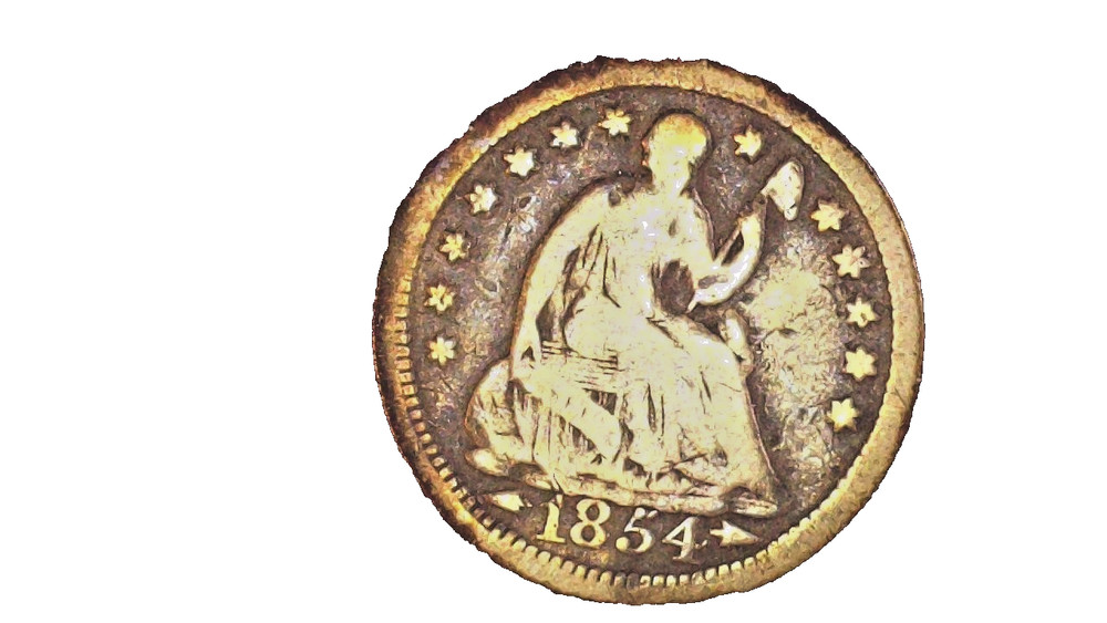 1854 Seated Liberty Half Dime with Arrows