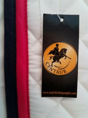 NWT Centaur All Purpose Pad White with Navy and Raspberry Trim 