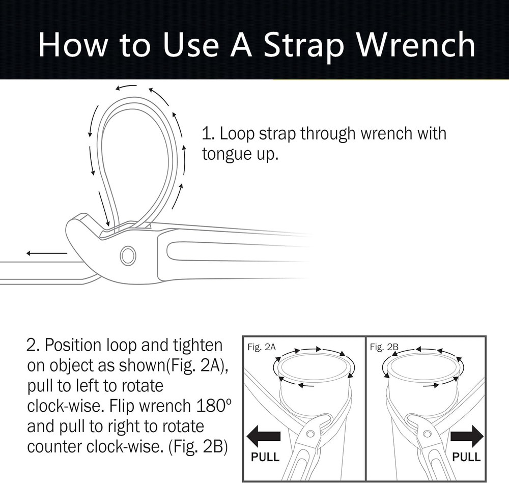 12" Adjustable Nylon Strap Pipe Wrench Opener Disassembly Tool