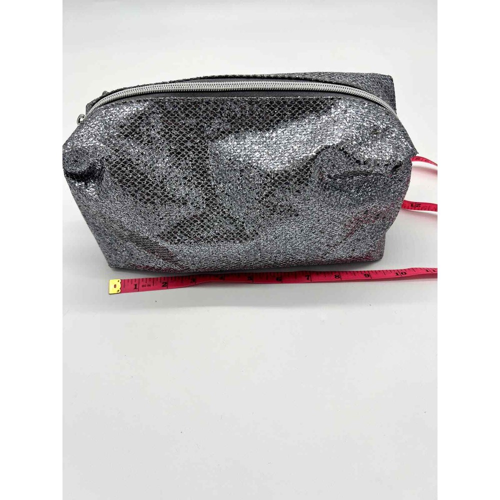 Silver Glitter Toiletry Bag