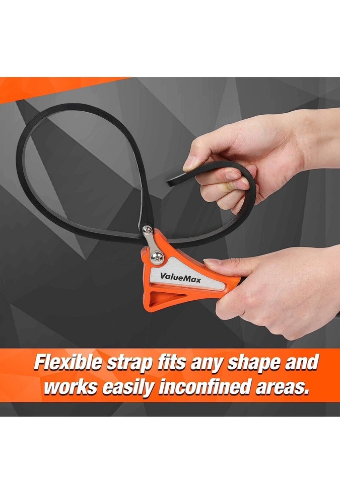 ValueMax 2-piece Strap Wrench Set, Adjustable Wrench with Max Diameter 4" (Small
