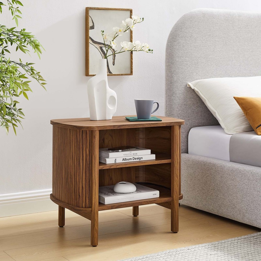 Modway Cadence Open Nightstand in Walnut